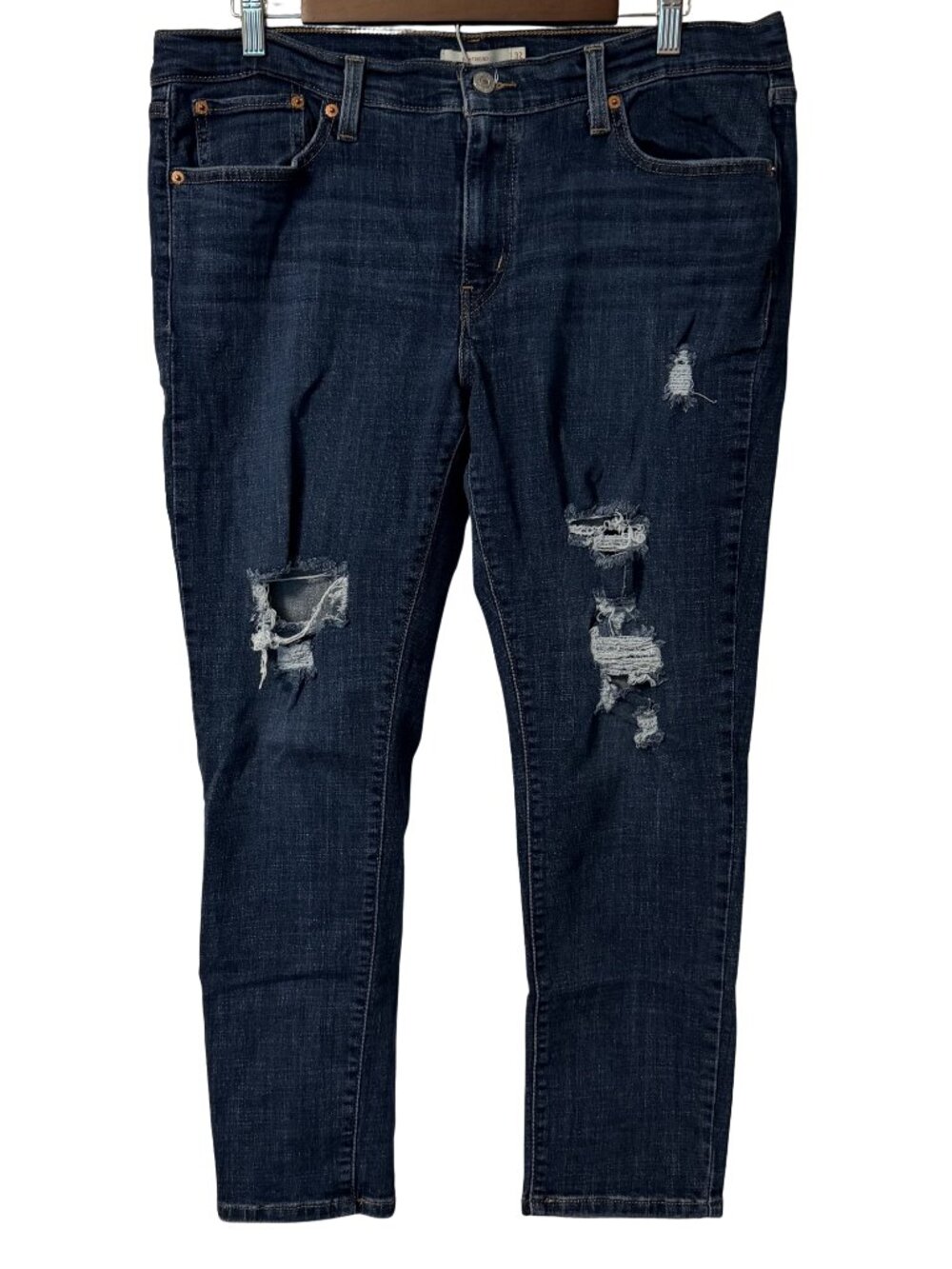 Women's Levi’s Boyfriend Distressed Jeans W32 L27 Dark Wash